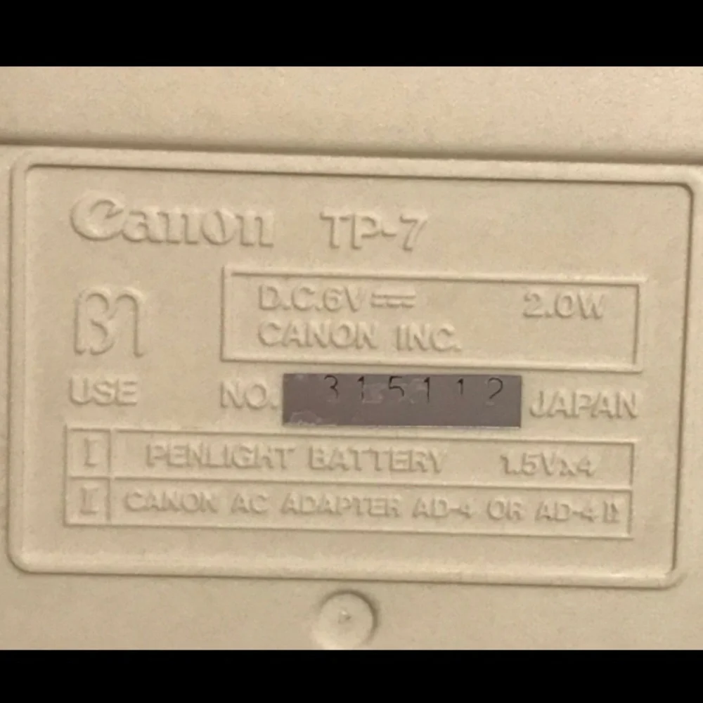 Vintage Canon TP-7 Pocket Printer Calculator